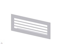 Ventilationsrist m. ribber til montering i murværk, hvid (270 x 100 mm)