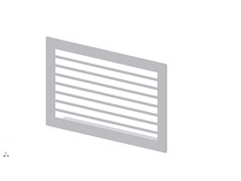 Ventilationsrist m. ribber til montering i murværk, hvid (270 x 170 mm)