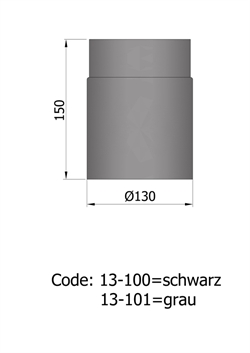 Termatech 13-100 røgrør Ø: 130 mm L: 150 mm sort