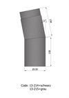 Termatech 13-214 røgrør Ø: 130 mm med bøjning 11° kort sort
