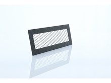 Ventilationsrist med net til montering i murværk eller plade, sort (268 x 100 mm)