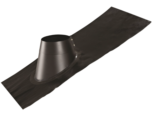 Flex-inddækning Ø280mm 33-45° inkl. regnkrave sort kegle med sort Fast Flash