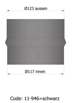 Termatech 11-946 overgang Ø:125 mm (125/115) sort
