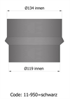 Termatech 11-950 overgang Ø:125 mm (Ø:125/Ø:130) sort