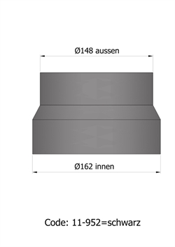 Termatech 11-952 overgang/indsats Ø:125 mm (148/162) sort