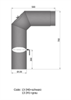 TermaTech 13-340 røgrør Ø: 120 mm bøjning 2x45 ° m/dør og spjæld, sort