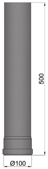 Røgrør Ø: 100 mm L: 500 mm