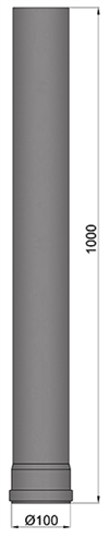 Røgrør Ø: 100 mm L: 1000 mm