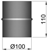 Samlemuffe Ø: 100 mm til røgrør<br /><h6>nip/nip</h6>