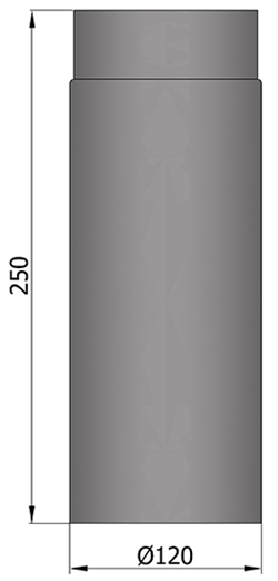 Røgrør Ø: 120 mm L: 250 mm