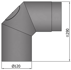 TermaTech 12-252 bøjning  Ø: 120 mm 2x45° m/renselem