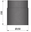 Termatech 15-100 røgrør Ø :150 mm L: 150 mm lige sort