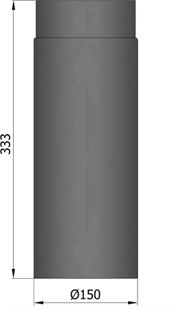 Termatech 15-114 røgrør Ø :150 mm L: 330 mm lige sort