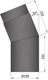 Termatech 15-224 røgrør Ø: 150 mm bøjning 22° brunmetal 