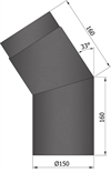 Termatech 15-234 røgrør Ø: 150 mm bøjning 33° sort