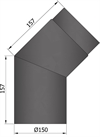 Termatech 15-244 røgrør Ø: 150 mm med 45° bøjning sort 
