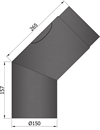 Termatech 15-246 røgrør Ø: 150 mm med 45° bøjning og dør i sort lakkeret stål