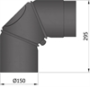 Termatech 15-260 røgrør Ø: 150 mm justerbar 3-delt bøjning 0-90° i sort lakkeret stål