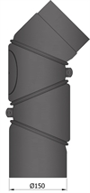 Termatech 15-264 røgrør Ø: 150 mm med 4-delt  justerbar bøjning sort