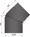 Termatech 15-266 røgrør Ø: 150 mm med 2x45° justerbar bøjning sort