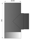 TermaTech 15-298 røgrør Ø: 150 mm t-stykke F/M i sort lakkeret stål