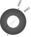 Rosette Ø: 150 mm flad til loft, sort